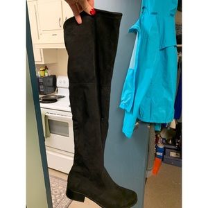 Black knee high boots